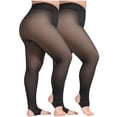 thumbnail image 2 of ktowifly 2 Pairs Fleece Lined Tights Women Warm Pantyhose Leggings Fake Translucent Thermal Thick Socks for Dresses, 2 of 8