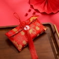 thumbnail image 2 of CSChome Enveloppe de Mariage Rouge Nouvel An Chinois Enveloppe en Argent Faux Soie Poche Rouge Motif Broderie Porte-Pompons, 2 of 6