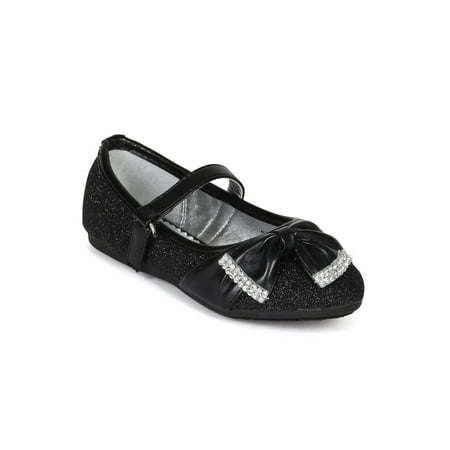 

New Girl Little Angel Teshi-729E Glitter Bow Embellished Slip On Ballerina Flat