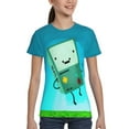 thumbnail image 4 of Adventure Time BMO Teen T-Shirt Crewneck Short Sleeve Double-Sided Print Summer Tee Shirts Top For Youth Boys Girls Children Small, 4 of 7