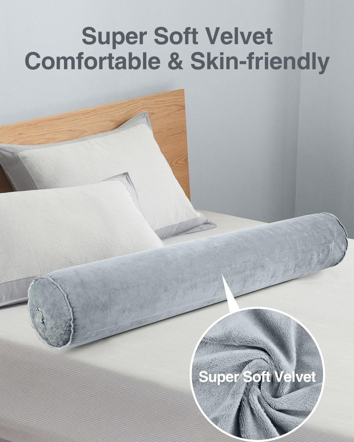 Inflatable Body Pillow For Adults  Travel Pillows Side Sleeper 47inch Long Round Bolster Camping Cylinder Hugging Sleeping Leg Etc.