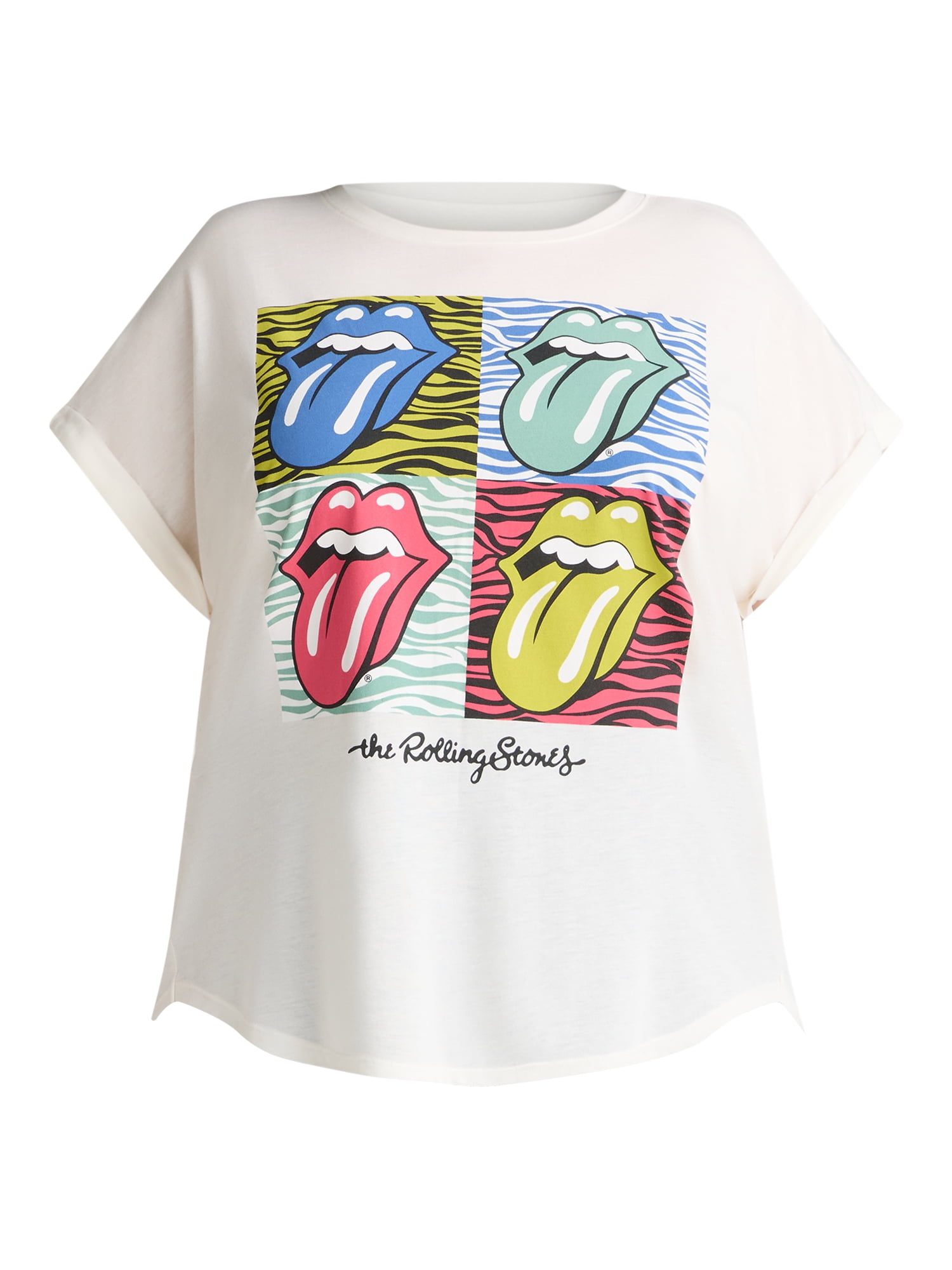 Terra & Sky Women's Plus Size Rolling Stones Band Graphic Tee, Sizes 0X-5X