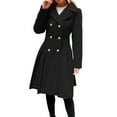 thumbnail image 3 of Women'S Trench Coat Fashion Lapel Double Breasted Thick A Line Pea Coats Jacket with Pockets, 3 of 9