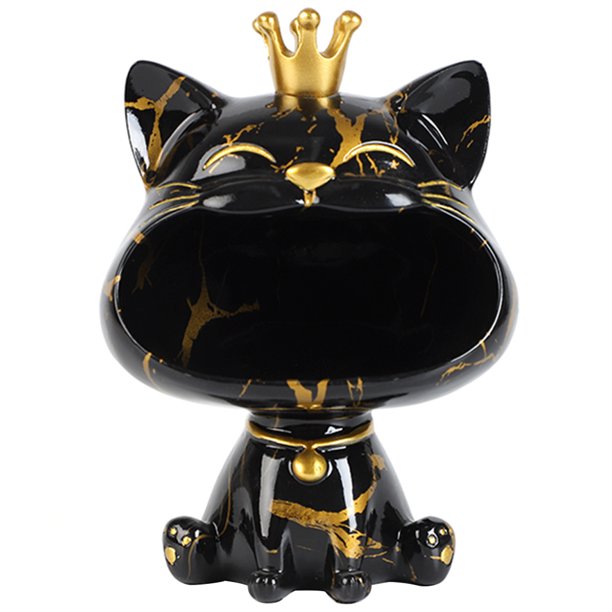 Rishing Cat Key Holder Resin Lindo Bowl para Regalos Inauguración La Casa (a)