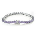 thumbnail image 3 of 3mm Moissanite Tennis Bracelets Women Gold Bracelets Round Cut D Color VVS1 Clarity Light Purple Diamond Tennis Bracelets 925 Sterling Silver Bracelets for Women（6-9 inchs）, 3 of 6