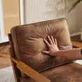 thumbnail image 5 of UBesGoo Modern Suede Upholstered Comfy Accent Chair, Armchair with Pillow, Reading Club Sofa Chair for Bedroom Living Room, Vintage Tone, 5 of 10