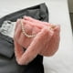 thumbnail image 5 of Bolso de hombro con cadena de perlas para mujer, bolso de citas de piel sintética suave y versátil (rosa), 5 of 8