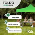 thumbnail image 2 of Toldo Carpa Impermeable Plegable De Acero 3x3m Kingsman verde Kingshouse TOLPAR3X3-1-IMP, 2 of 7