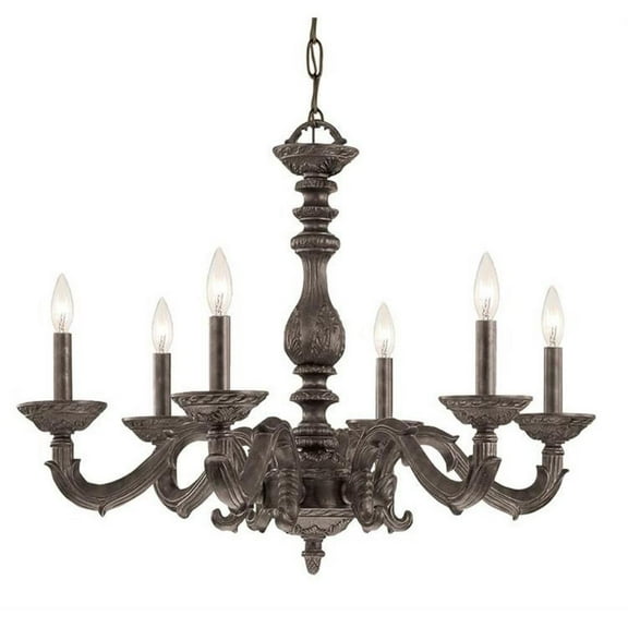 Six Light Chandelier in Minimalist Style 28 inches Wide By 21 inches High-Venetian Bronze Finish Bailey Street Home 49-Bel-1627454