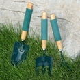 thumbnail image 3 of Trío de herramientas de jardinería, acero al carbono de alta calidad para mayor durabilidad, mangos de madera ergonómicos para reducir la tensión, 3 of 8