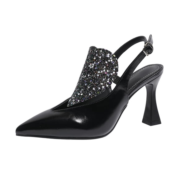 SACFOF Heels Women Pumps Closed Toe Ankle Strap Pointed Toe Heeled Sandals for Women Stiletto Wedding Dress Shoes