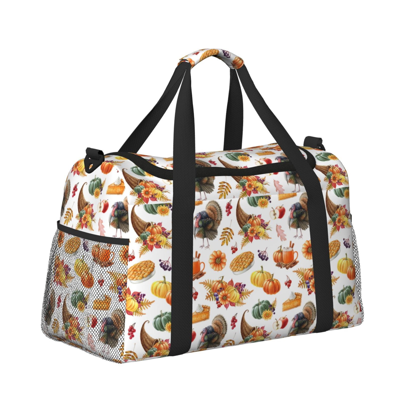 Fuzoiu Thanksgiving Turkeys 1 Print Travel Duffle Bag,Carry On Tote Bags,Duffel Bag,Sport Gym Bag, Hospital Bag for Labor and Delivery, Overnight Bag,Luggage Bag