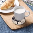 thumbnail image 5 of Coolnut Flowers and Birds Coaster, Drinks Round Absorbent Stone Set with Ceramic Stone and Cork Base, Tabletop Protection Mats and Cups Place for 4PCS Home Decor, 5 of 6