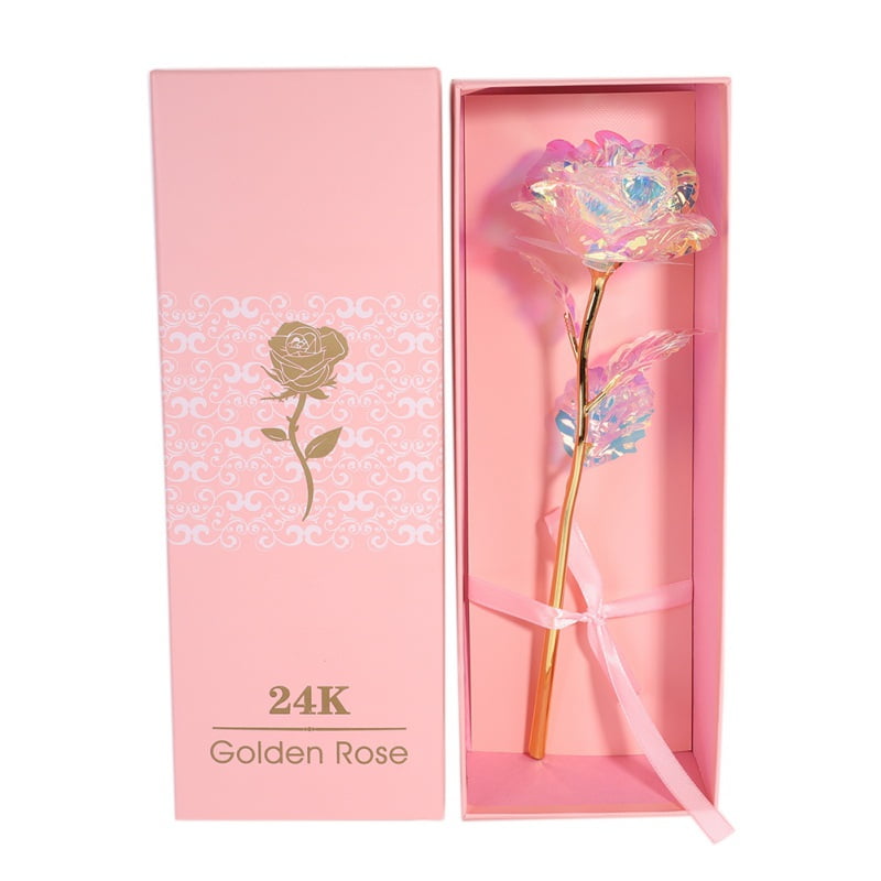 DEBF Gilded Rose Imitation Gold Foil Rose 24K Colorful Rose Flower 