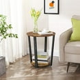 thumbnail image 2 of End Table, Round Side Table with Storage Shelf, Rustic Brown and Black, 2 of 7