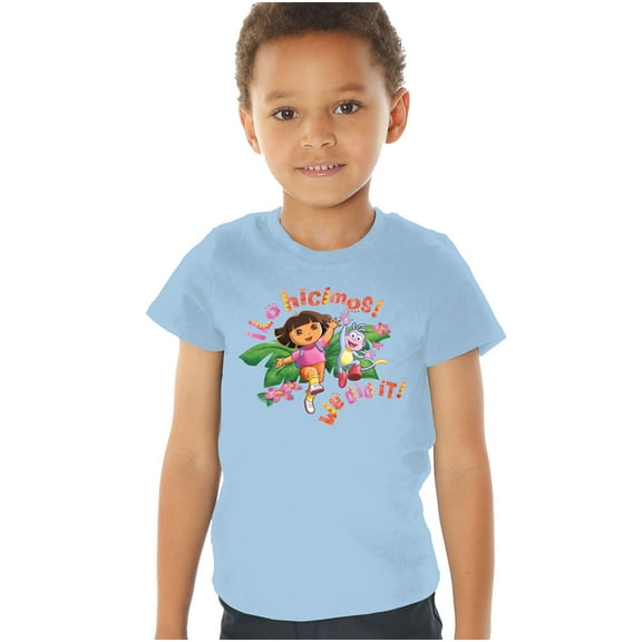 Popfunk Dora The Explorer Lo Hicimos! We Did It! Kids T Shirt (2) for Toddler Boys and Girls, Light Blue