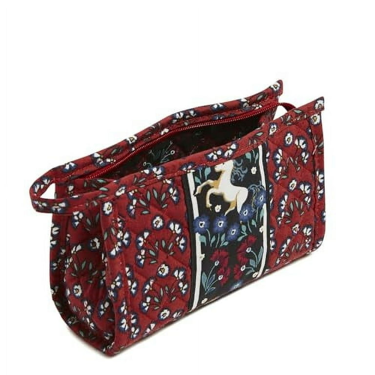 Vera Bradley Women s Cotton Mini Trapeze Cosmetic Makeup Organizer Bag Enchanting Flowers One Size Walmart