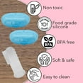 thumbnail image 4 of Baby Finger Toothbrush (Set of 2) - Silicone Baby Toothbrush with 2 Cases in Blue - Toddler Training Toothbrush - Newborn Oral Massager - Easy Oral Hygiene for Kids & Pets (Blue), 4 of 5