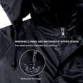 thumbnail image 3 of Rain Suits for Men Waterproof Lightweight Reflective High Visibility Rain Coats Hooded Man's Rainwear Rain Gear(Black S), 3 of 7