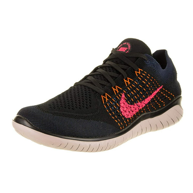 Tektonisch ga zo door Honger Nike Men's Free RN Flyknit Running Shoe (12 M US, Black/Flash  Crimson/Orange Peel) - Walmart.com
