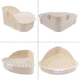 thumbnail image 2 of Triangle Rabbit Litter Box, Corner Mounted Toilet For Hamsters And Chinchillas, 2Tier Potty With Cage Hooks, Blue, 2 of 5