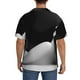 thumbnail image 3 of Fotbe Black White Fluid Sculpture Camisa Estampada de Manga Corta para Hombre, Casual de Verano, Estilo Playero, Sin Arrugas-Medium, 3 of 5