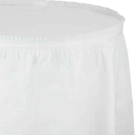 

21.5 ft Plastic Tableskirt White