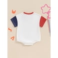 thumbnail image 4 of Suealasg 4th of July Baby Girls Romper Short Sleeve Letter Glasses Print Bodysuit Jumpsuit Newborn Boys Summer Independence Day Clothes 0-18 Months, 4 of 8
