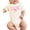 Natural Bodysuit, variant on Little Sister Pink Bow Floral Letter Baby Bodysuit for Girls Trendy Sibling Baby One-Piece Natural Bodysuit Newborn