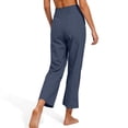 thumbnail image 5 of Cotton Linen Capri Pants for Women - Wide Leg Loose Casual Trousers with Pockets Summer High Waisted Drawstring Pants Blue S, 5 of 6