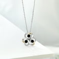 thumbnail image 4 of Gem Stone King 925 Silver and 10K Yellow Gold Round Black Diamond and White Moissanite 3-Stone Pendant Necklace for Women (0.86 Cttw, Gemstone April Birthstone, with 18 inch Chain), 4 of 4