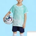 thumbnail image 4 of Eltusu Boys Athletic Outfit Sets, 2PC Short Sleeve Sports Crew Neck Kids Clothes Sets Light Blue Size 5-6 T, 4 of 5