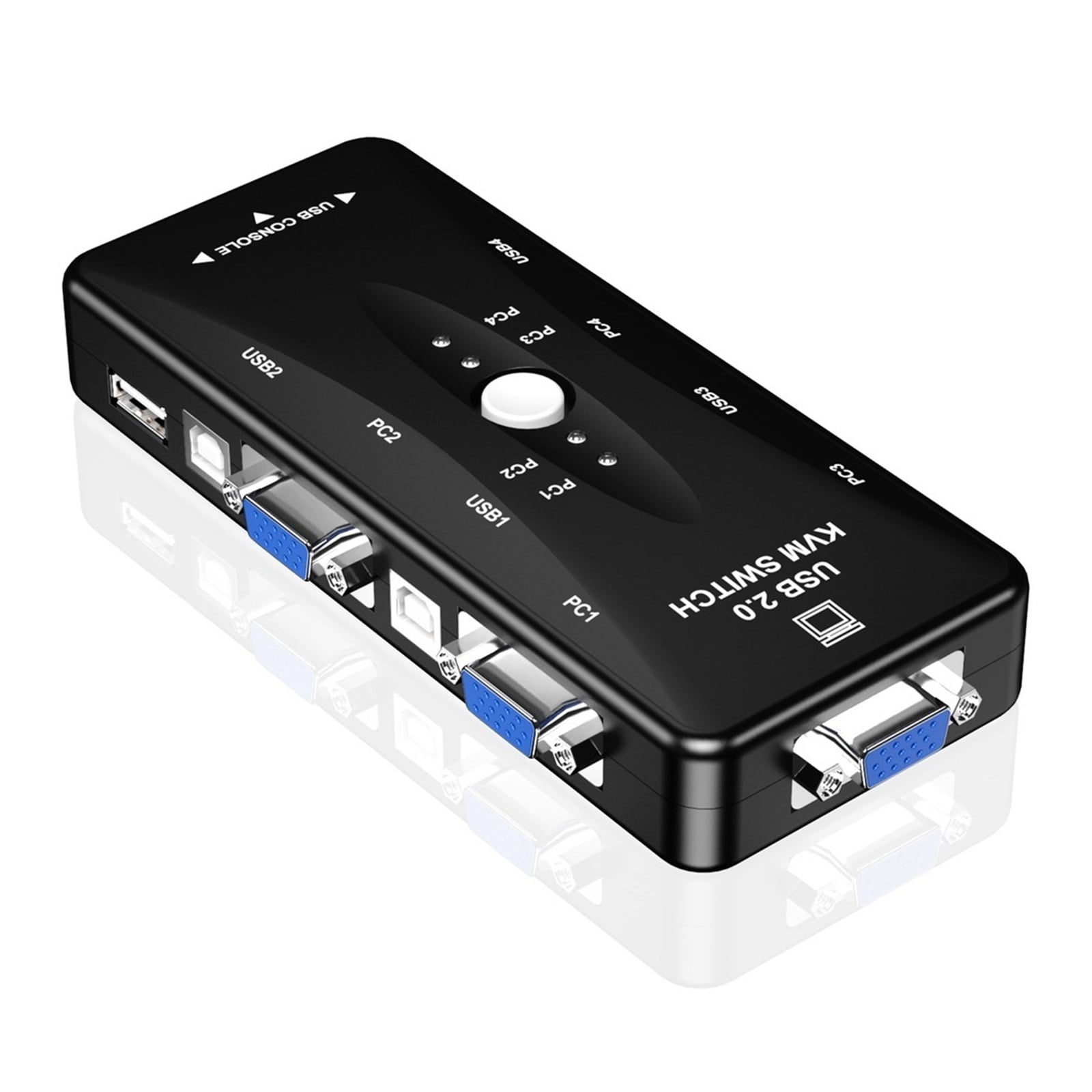 USB 2.0 KVM Switch 4 Port VGA Splitter Printer Mouse Keyboard Pendrive Share Switcher 1920*1440 VGA Switch Box Adapter ,Effortless Switching