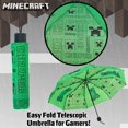 thumbnail image 3 of Paraguas Minecraft Kids con forma de cúpula transparente, color verde, 3 of 6