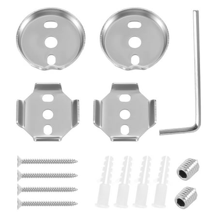Silver Stainless Steel Towel Rack Hardware Set With Mounting Brackets And Fasteners For Bathrooms