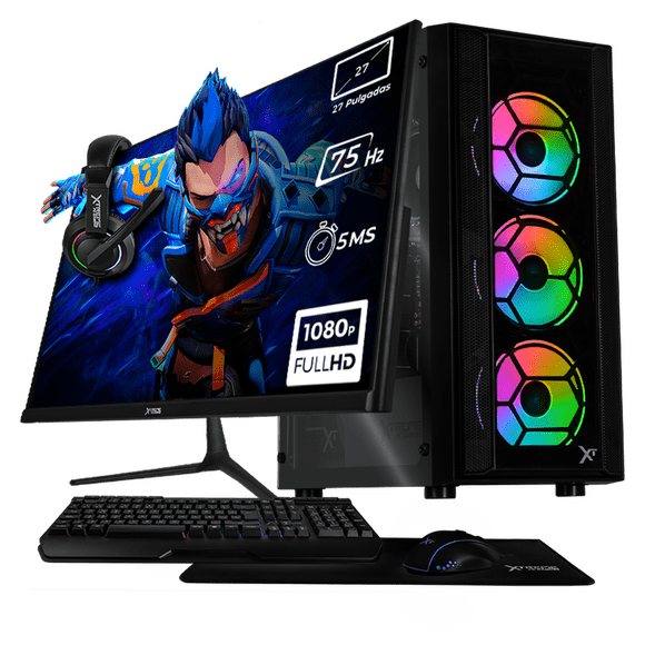 Xtreme PC Gaming AMD Radeon 760M Ryzen 5 8600G 16GB DDR5 SSD 1TB Monitor 27 75Hz WIFI Kronos Black
