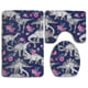 thumbnail image 1 of Juego de alfombras de baño ABPHQTO 3 piezas Dinosaurios y rosas, 1 of 2