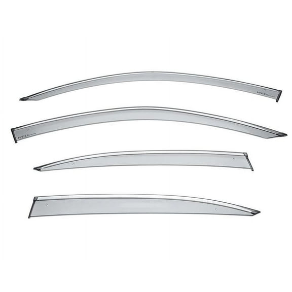 Wellvisors Side Window Visors Wind Deflectors Rain Guard With Chrome Trim for 2018 2019 2020 2021 2022 2023 2024 Romeo Stelvio 3-847AR003