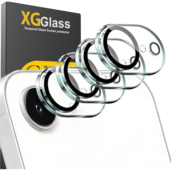 NevEND For iPhone 17e / 16e Camera Lens Protector, 4-Pack Shatterproof Tempered Glasses Anti-Scratch Full Coverage