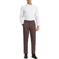 thumbnail image 2 of Lars Amadeus Men's Business Plaid Lightweight Regular Fit Flat Front Checked Pants, 2 of 6