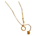 thumbnail image 3 of Xihbxyly Collar con Borlas, Elegante Colgante de 26 Letras, Joyería Ajustable de Acero de Titanio, Elegante Acabado Dorado, Perfecto para Regalar a Los Amantes de La Moda, Accesorio con Estilo., 3 of 4