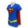 thumbnail image 2 of Supergirl Women's V-Neck Caped Costume T-Shirt-Large, 2 of 4
