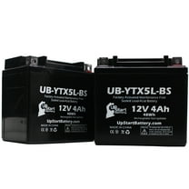 2-Pack UpStart Battery Replacement 2007 Honda CH80 Elite 80CC Factory Activated, Maintenance Free, Scooter Battery - 12V, 4Ah, UB-YTX5L-BS