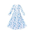 thumbnail image 2 of Girls Dress Maxi Dress Long Sleeve 3D Seashell Pearl Blue 8 Years, 2 of 6