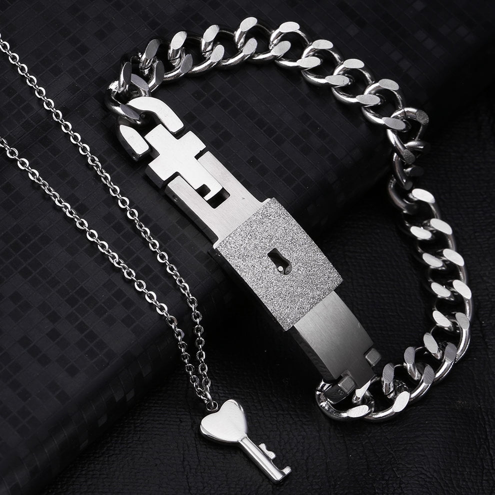 designer lock and key necklace