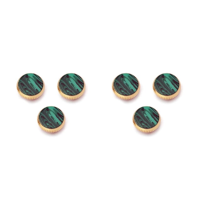 Eigraketly Botones de saxofón de 3 piezas, trompeta, instrumento de piedra verde de malaquita, pieza de reparación de latón, teclas de buen toque Oro 2piezas Eigraketly CBP499240