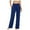 Blue, variant on Elevated Comfort Wide Leg Pants for Women High Waisted Soft Palazzo Trousers with Deep Pockets Yoga Wear Elastic High Waisted Straight Leg Pull On Trousers