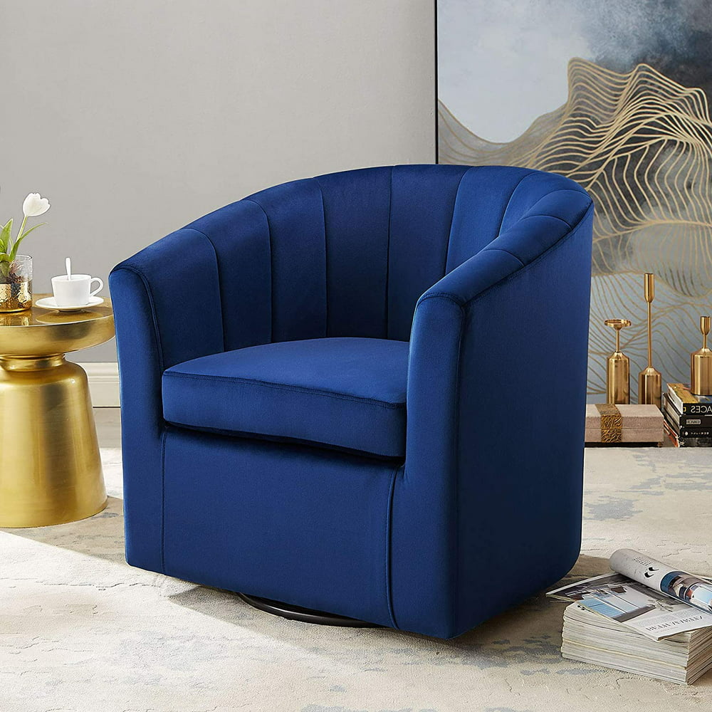 Tribesigns Mid-Century Office Desk Lounge Swivel Chair Velvet Accent