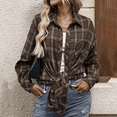 thumbnail image 6 of Plaid Flannel Button Down Shirts for Women Casual Loose Long Sleeve Blouse Womens Shacket Jacket Fall Fashion Tops, 6 of 6