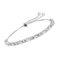 Ross-Simons 4.10 ct. t.w. CZ Bolo Bracelet in Sterling Silver, Women's, Adult